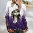 Loose Cat Crew Neck Casual Sweatshirt