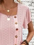 Knitted Loose Plain Casual Shirt