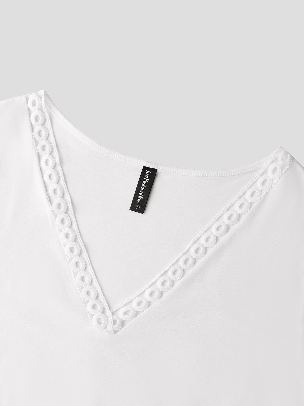Lace Casual Plain T-Shirt