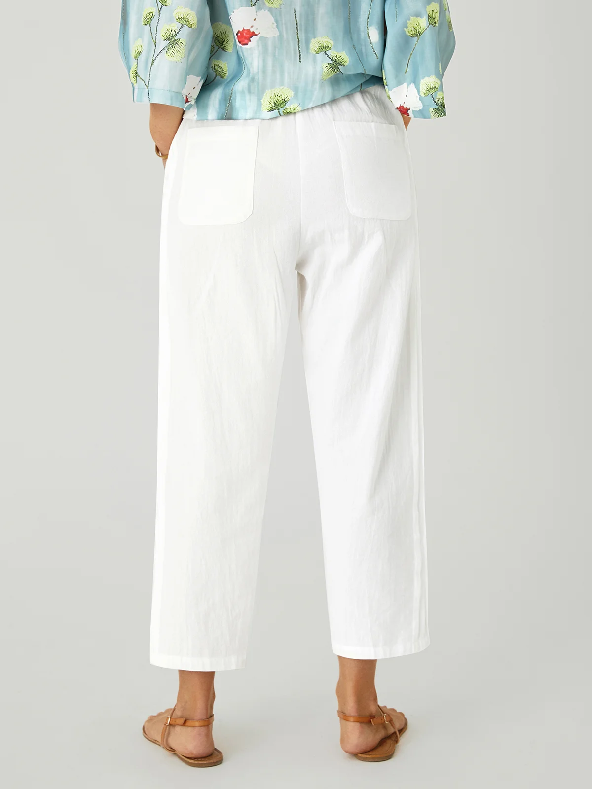 Women's Cotton Linen Lace Pocket Casual Pants
