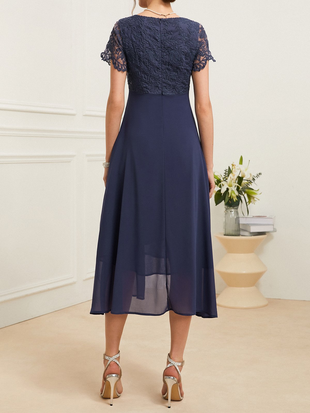 Lace Elegant Plain Dress