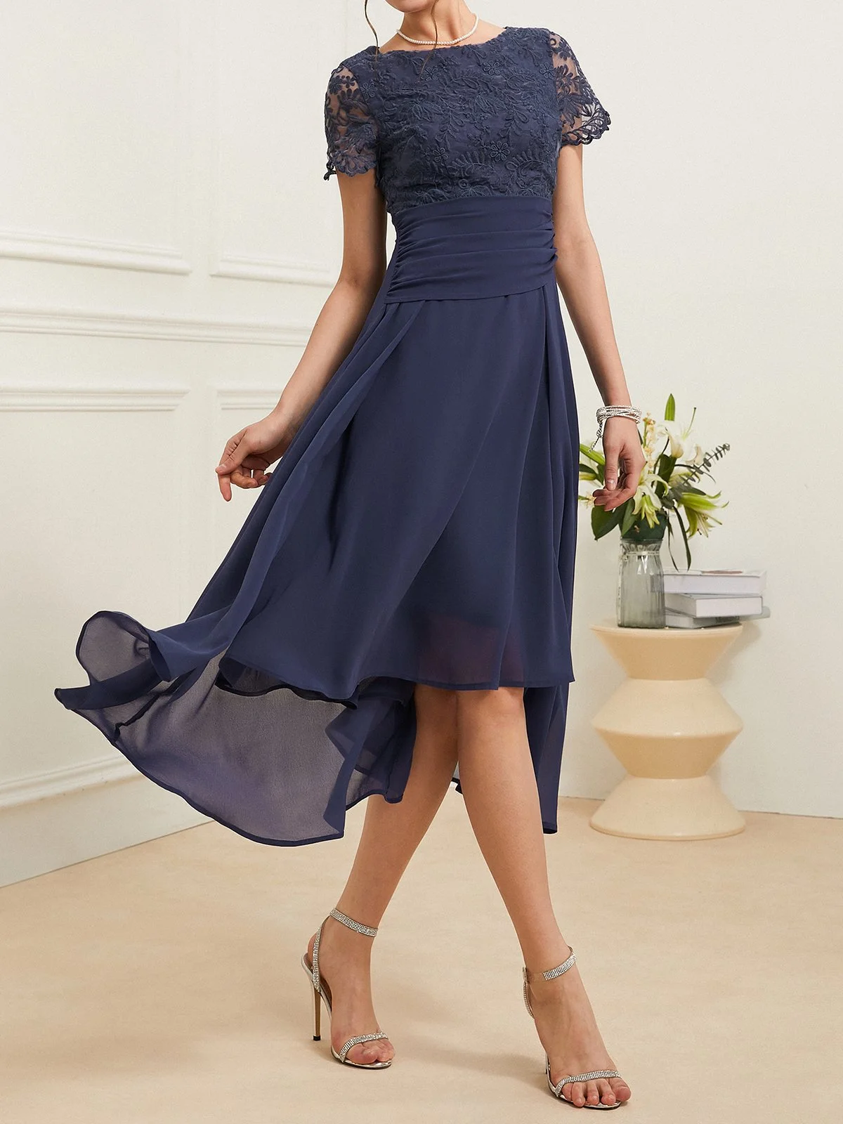Lace Elegant Plain Dress