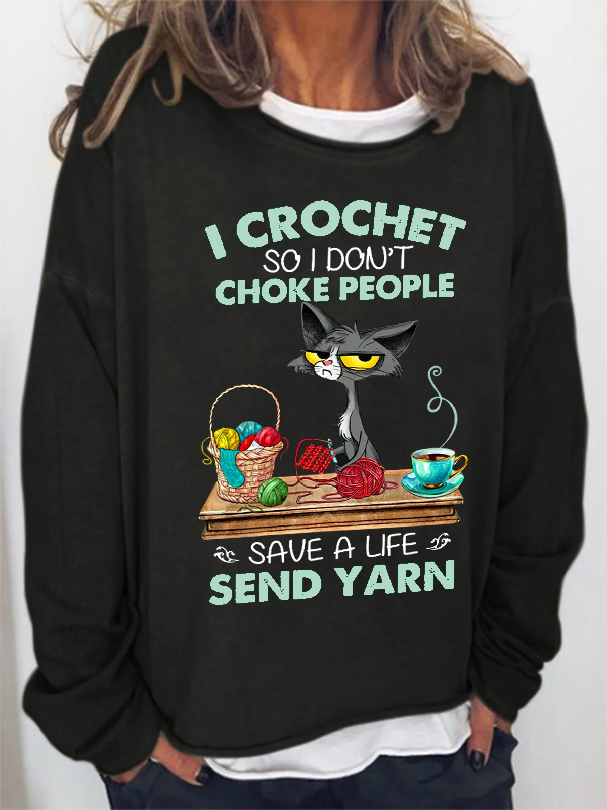 I Crochet So I Don't Choke People Women Simple Sweatshirt