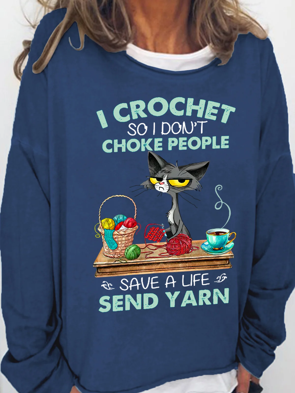 I Crochet So I Don't Choke People Women Simple Sweatshirt