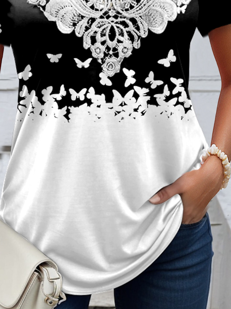 Casual Jersey Butterfly Shirt