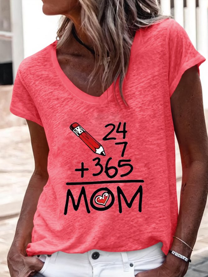 Casual Text Letters T-Shirt