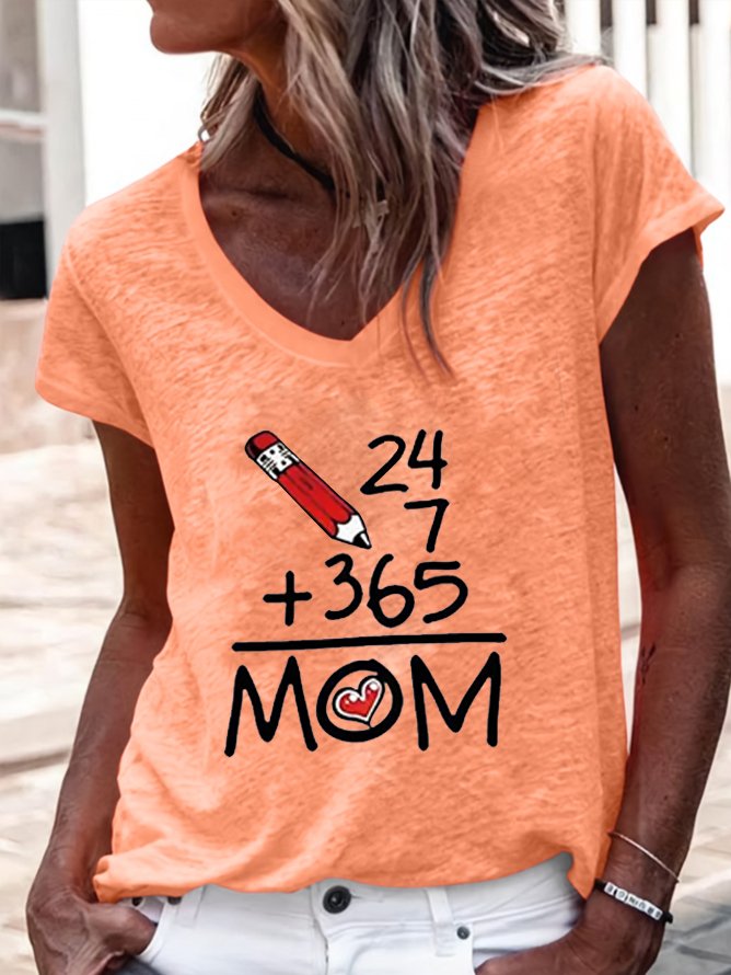 Casual Text Letters T-Shirt