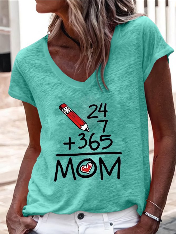 Casual Text Letters T-Shirt