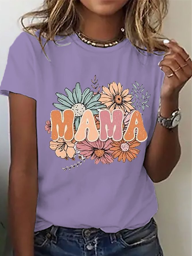 Loose Casual Floral Crew Neck T-Shirt