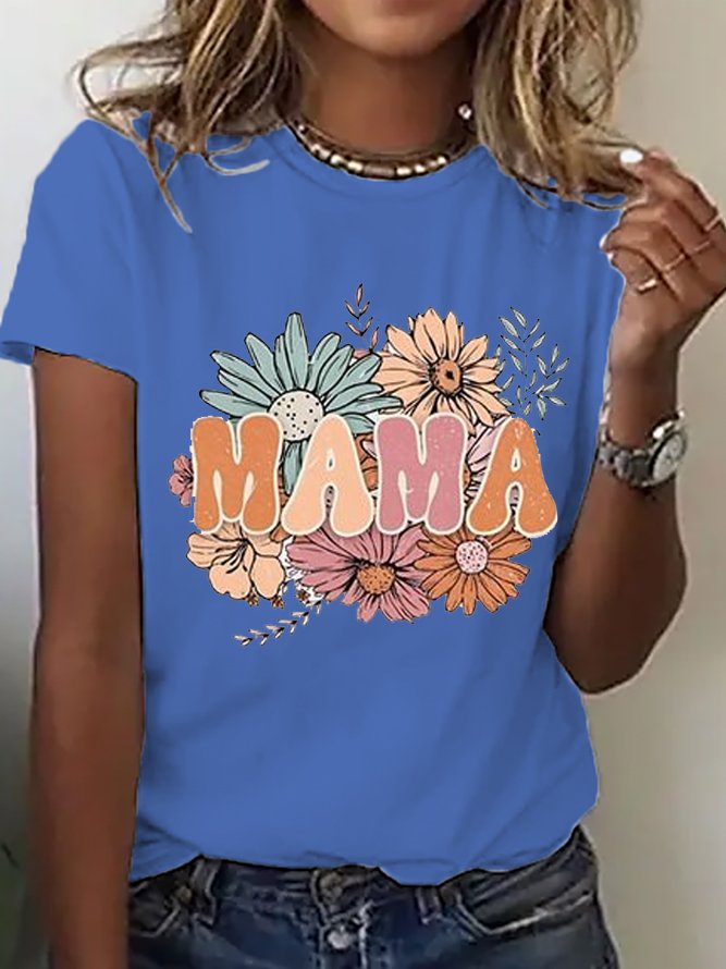 Loose Casual Floral Crew Neck T-Shirt