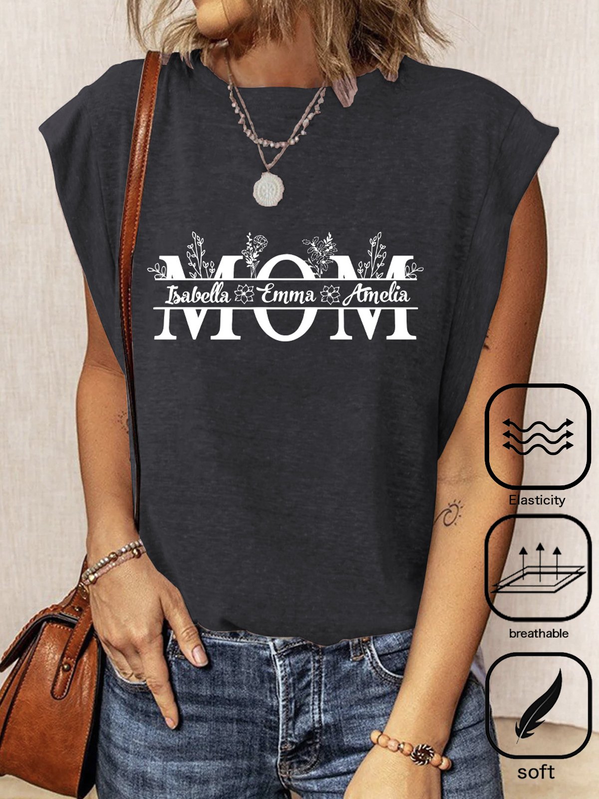 Cotton-Blend Crew Neck Casual T-Shirt