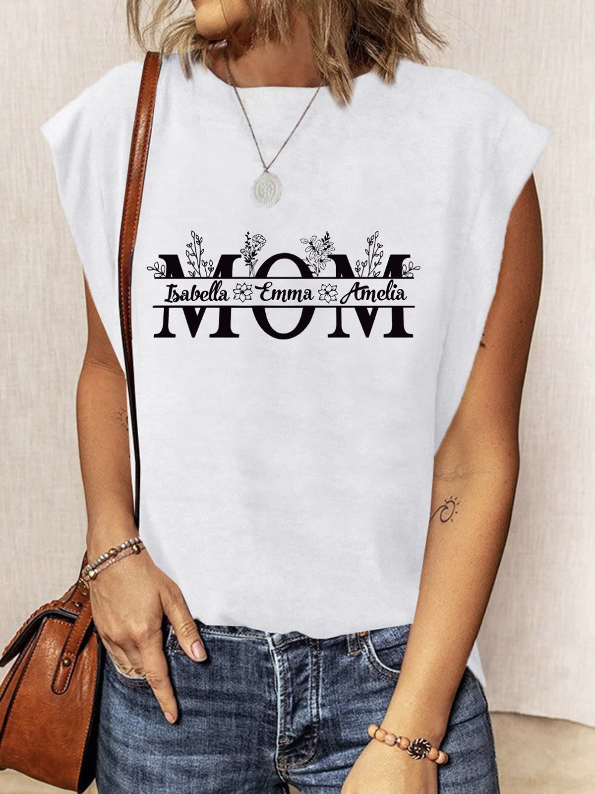 Cotton-Blend Crew Neck Casual T-Shirt