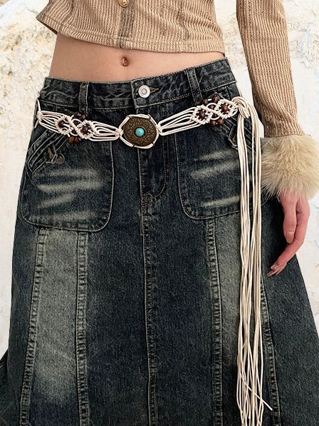 Woven Beaded Vintage Turquoise Belt
