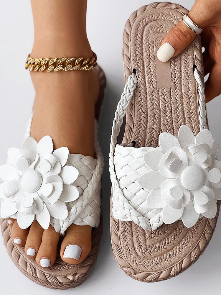 Pu Casual Summer Floral Slide Sandals