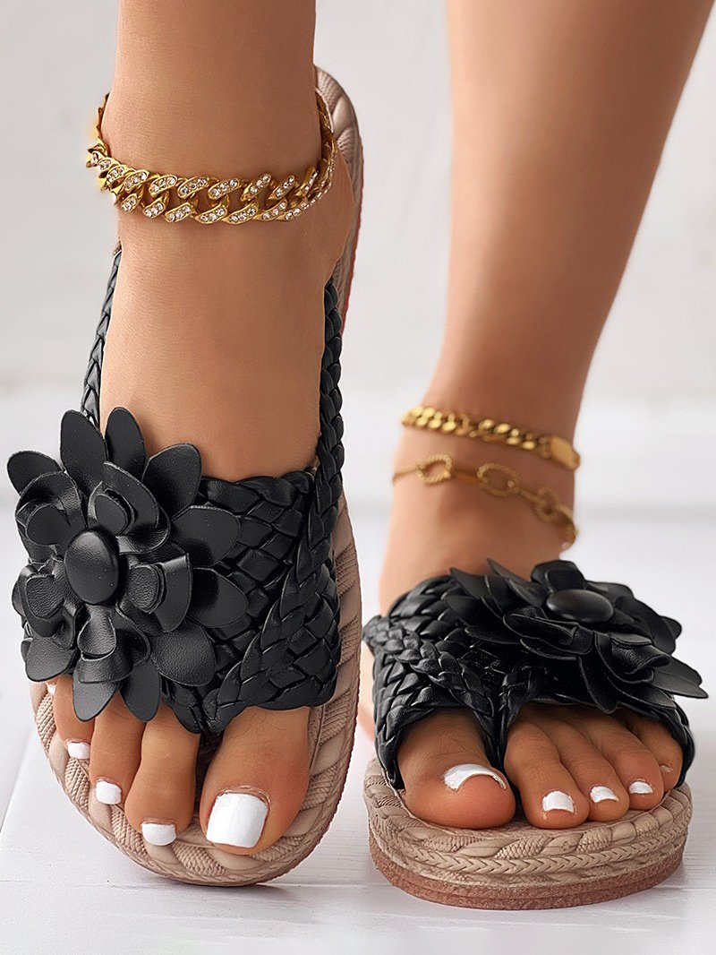Pu Casual Summer Floral Slide Sandals