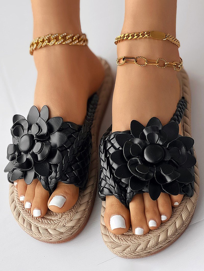 Pu Casual Summer Floral Slide Sandals