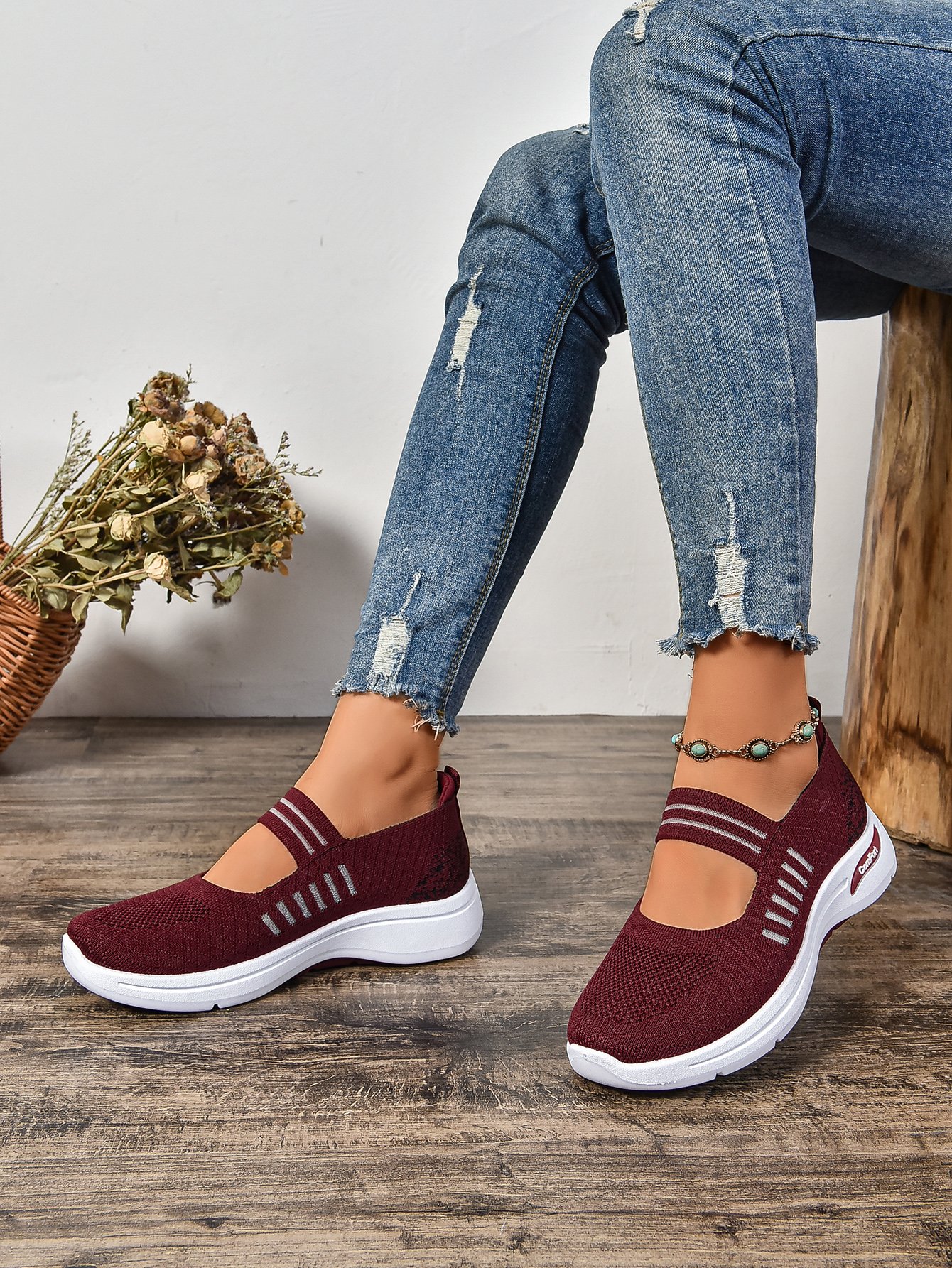 Casual Mesh Fabric Shallow Shoes