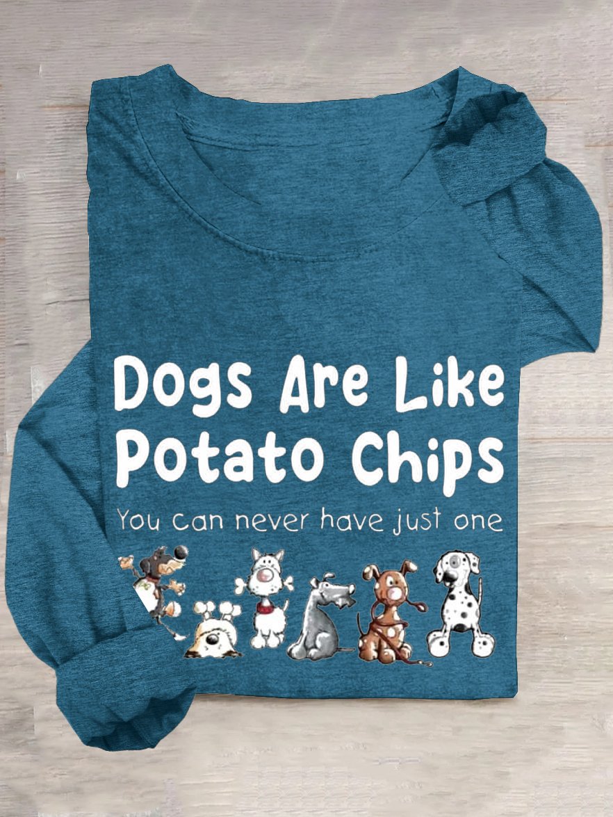 Women Text Letters Crew Neck Cotton-Blend Long Sleeve Casual Daily Spring/Fall T-shirt