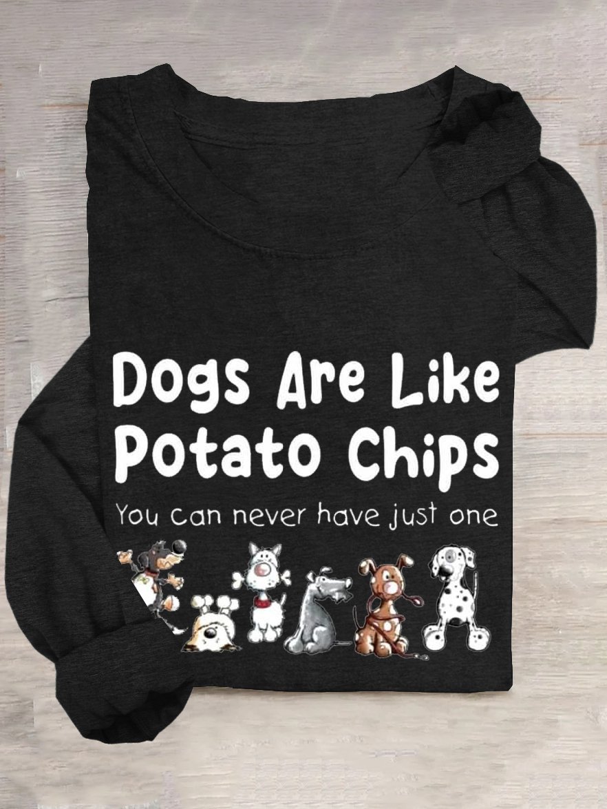 Women Text Letters Crew Neck Cotton-Blend Long Sleeve Casual Daily Spring/Fall T-shirt