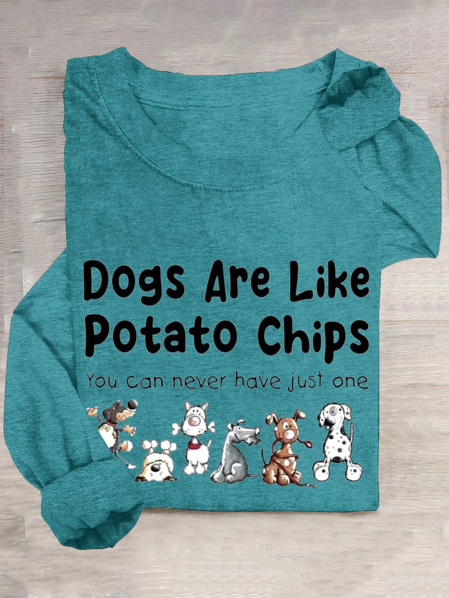 Women Text Letters Crew Neck Cotton-Blend Long Sleeve Casual Daily Spring/Fall T-shirt