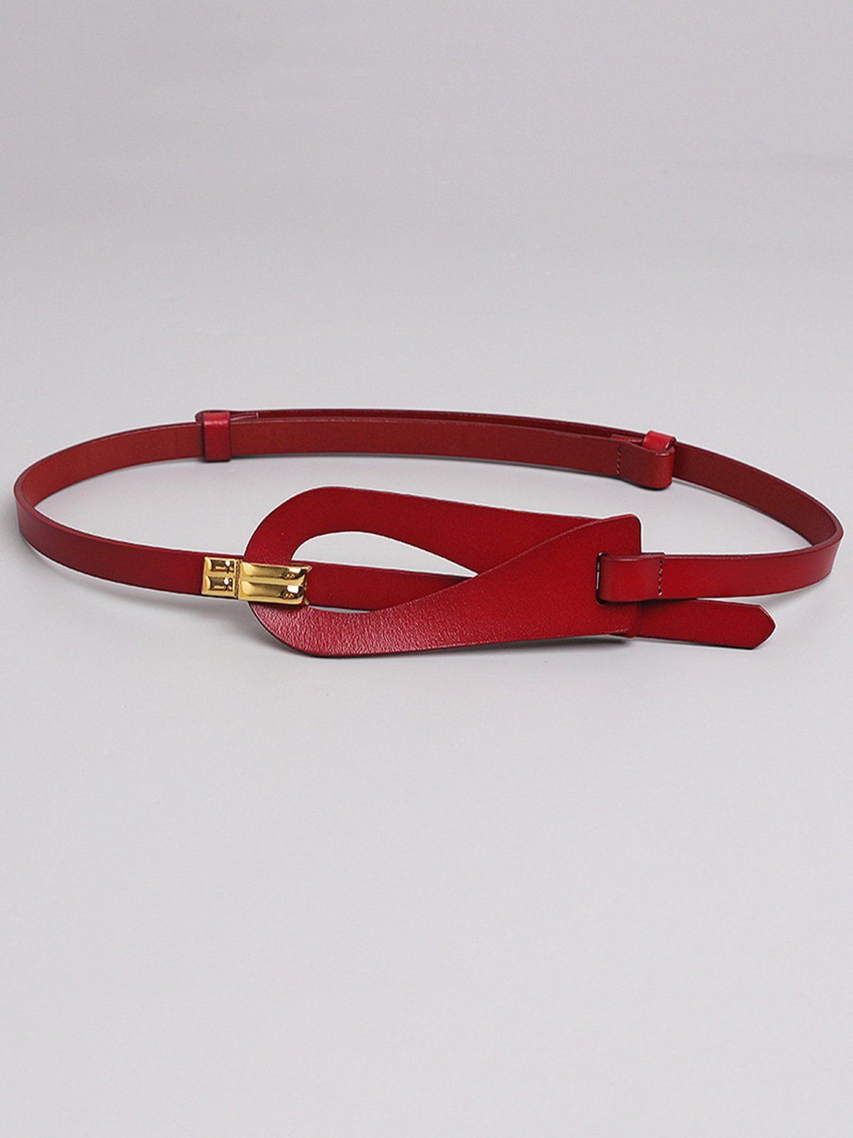 Irregular Hollow Out Split Leather Belt