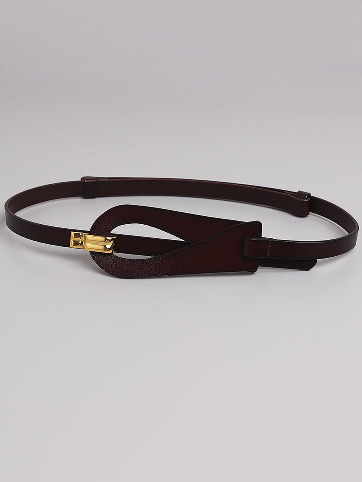 Irregular Hollow Out Split Leather Belt