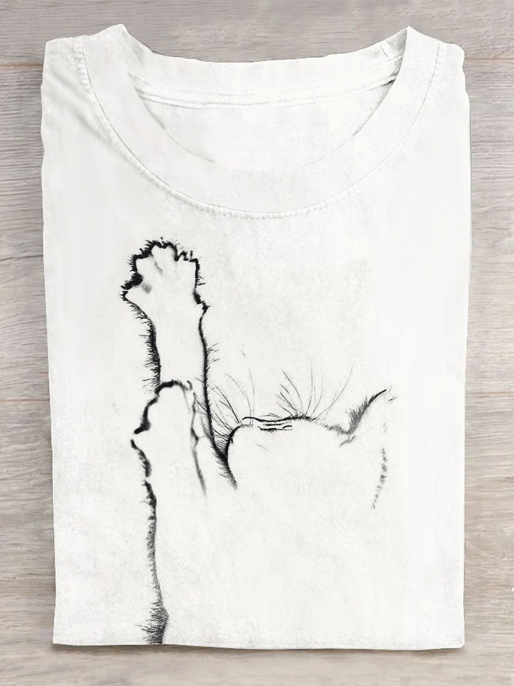 Casual Cat Loose T-Shirt