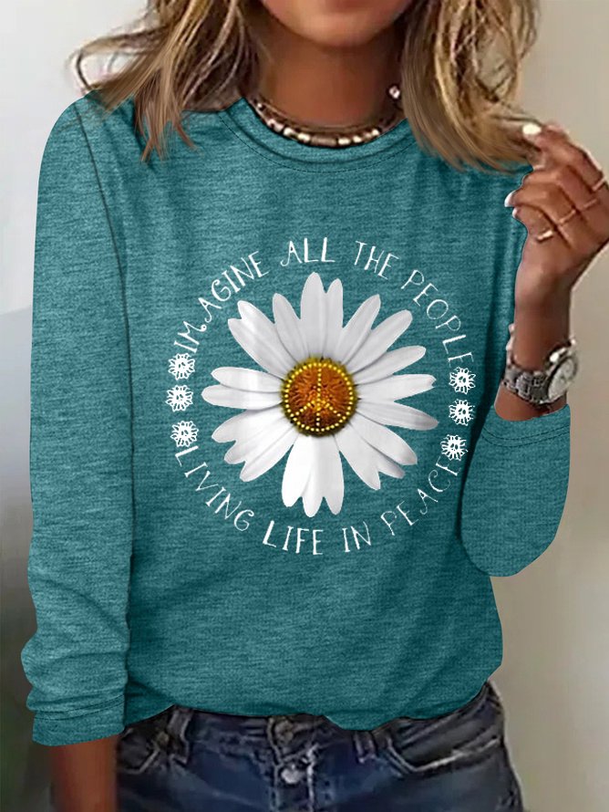 Loose Hippie Casual Cotton-Blend T-Shirt