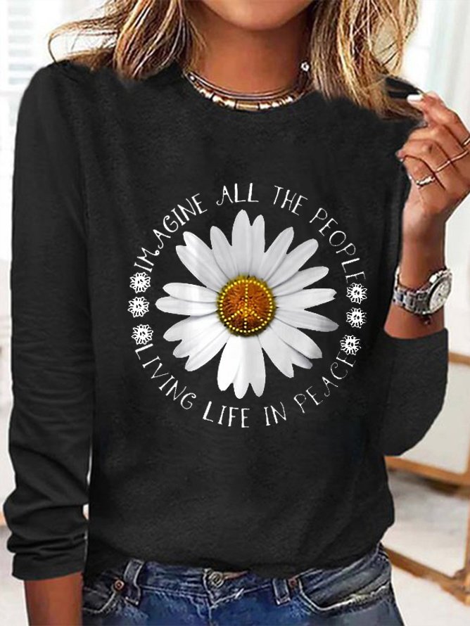 Loose Hippie Casual Cotton-Blend T-Shirt