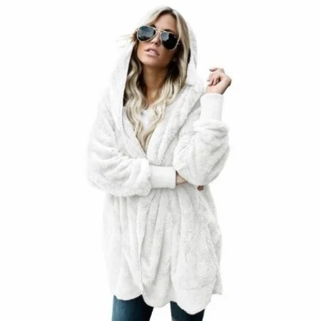 Plain Hoodie Casual Loose Leather & Faux Leather