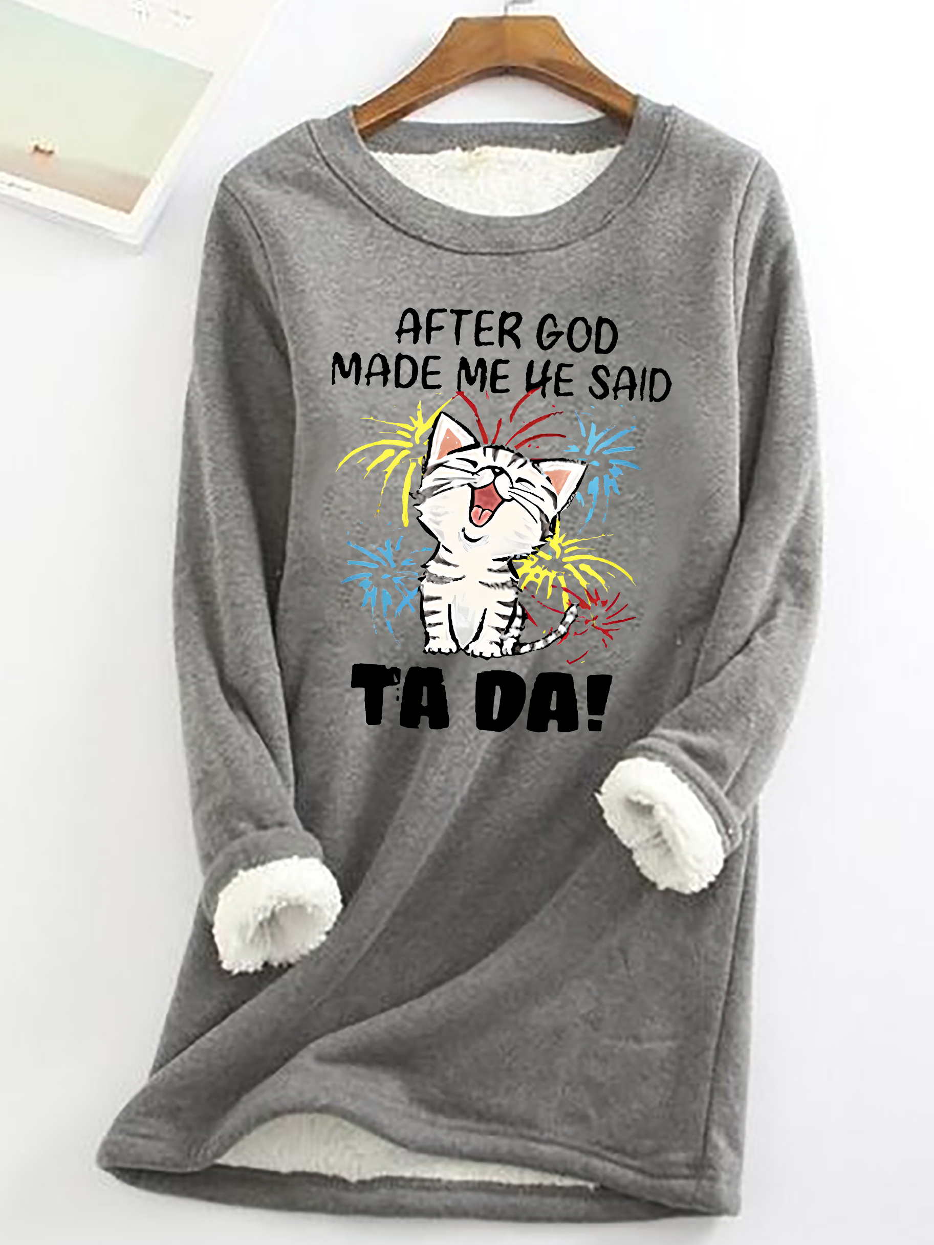 Women Text Letters Crew Neck Long Sleeve Casual Daily Spring/Fall Sweatshirt