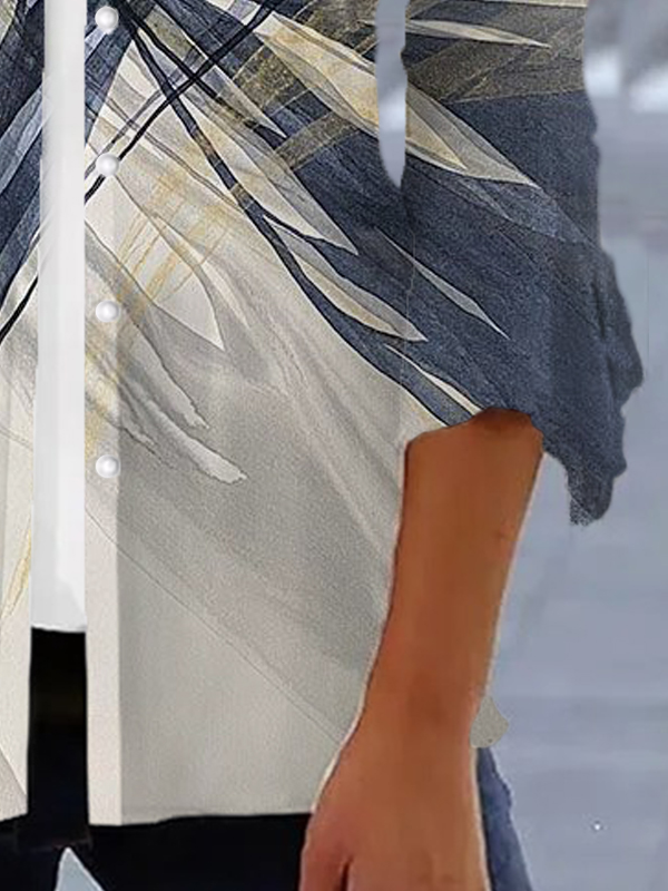 Geometric Print Long Sleeve Shawl Jacket