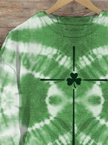 Women's Shamrock St. Patrick's Day Casual Crew Neck Loose Sweatshirt