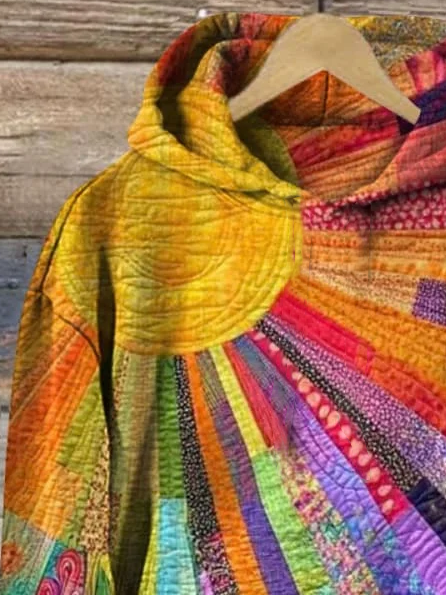 Women's Spring Floral Casual Print Crew Neck Long Sleeve Hoodie