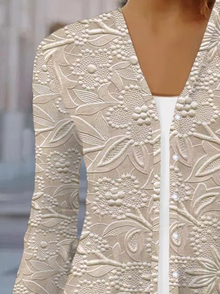 Women's Spring Floral Print Shawl Cardigan