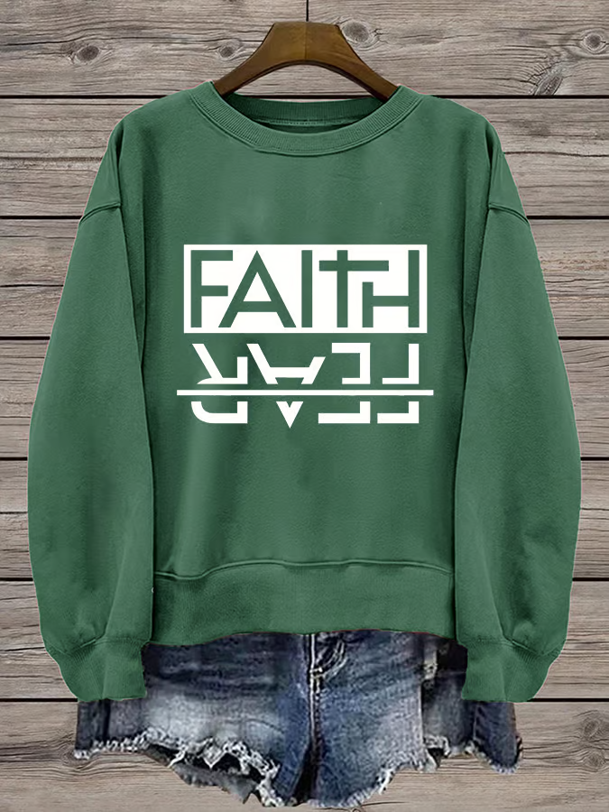 Women's Faith Round Neck Sweatshirt