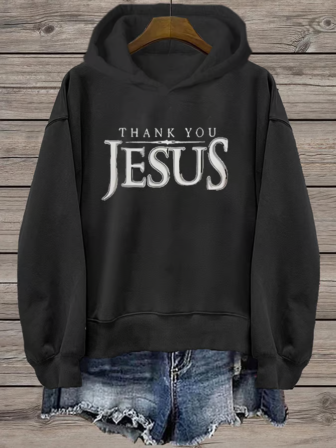 Women's Thank You Jesus Faith Hooded Sweatshirt