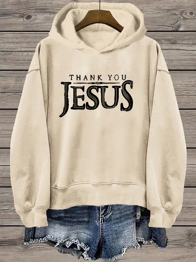 Women's Thank You Jesus Faith Hooded Sweatshirt