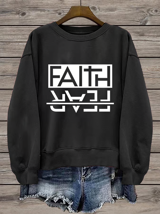 Women's Faith Round Neck Sweatshirt