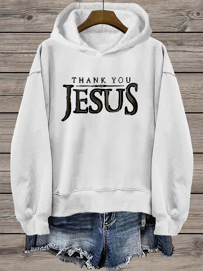 Women's Thank You Jesus Faith Hooded Sweatshirt