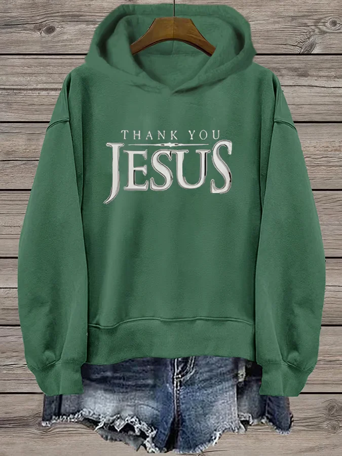 Women's Thank You Jesus Faith Hooded Sweatshirt
