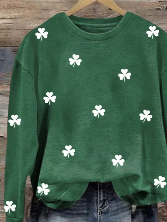 Women's St. Patrick's Day Shamrock Print Sweatshirt