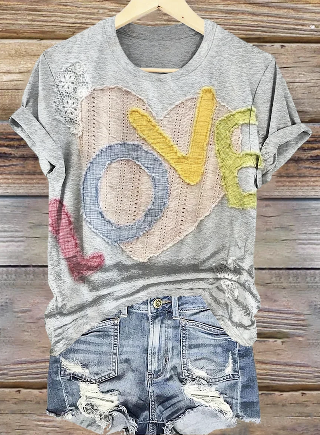 Geometric Regular Fit Vintage T-Shirt