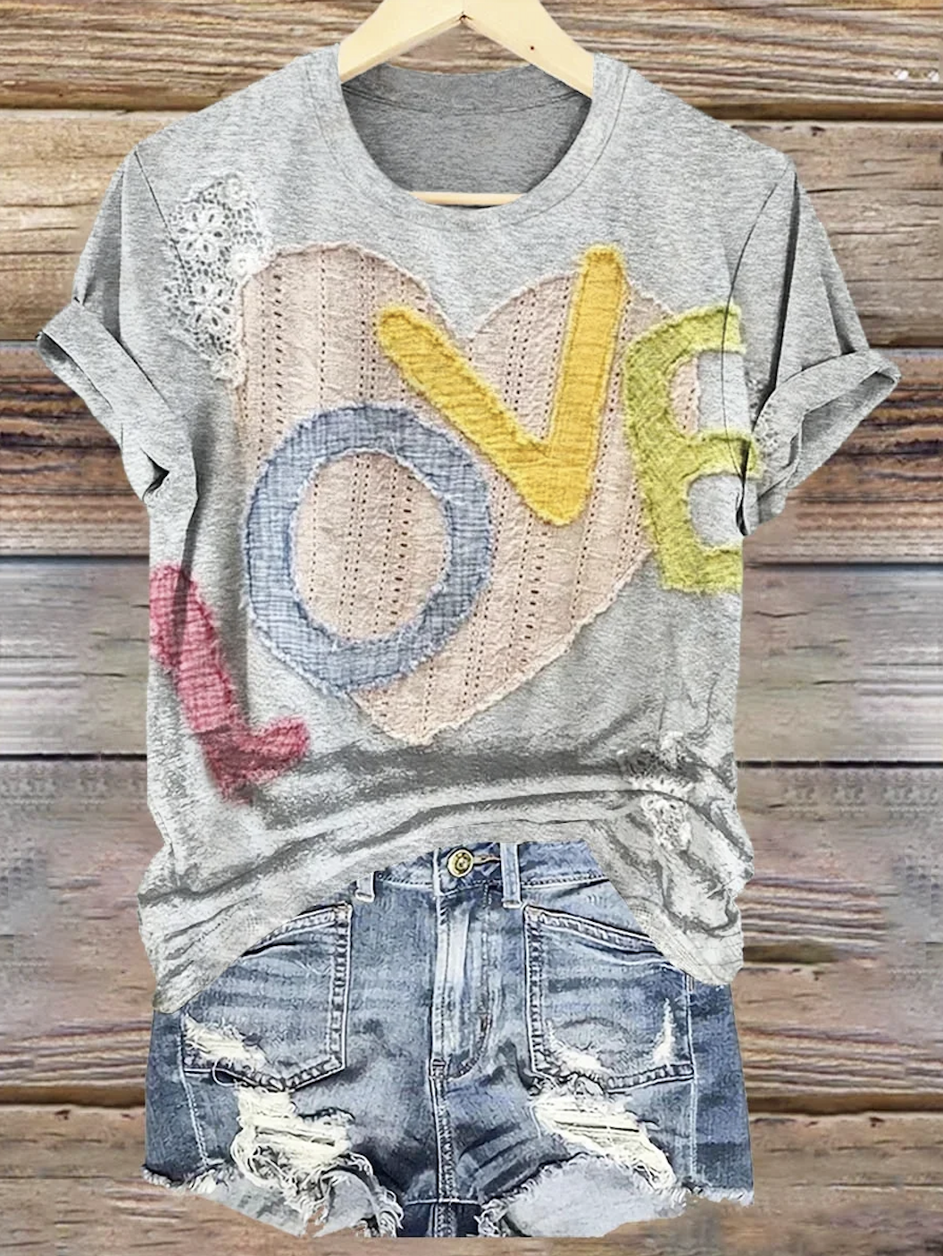 Geometric Regular Fit Vintage T-Shirt