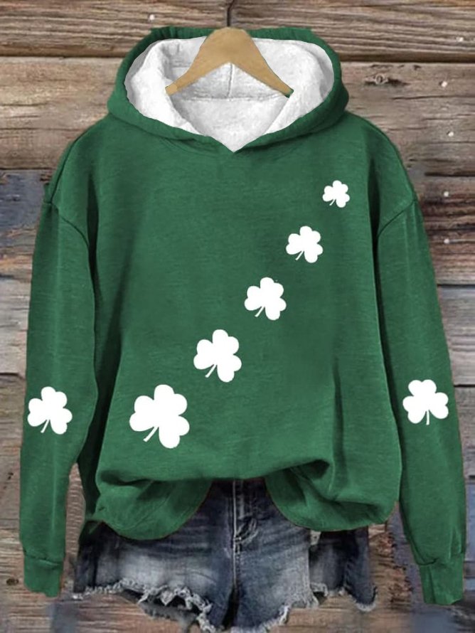 Women's St. Patrick's Day Shamrock Print Hoodie