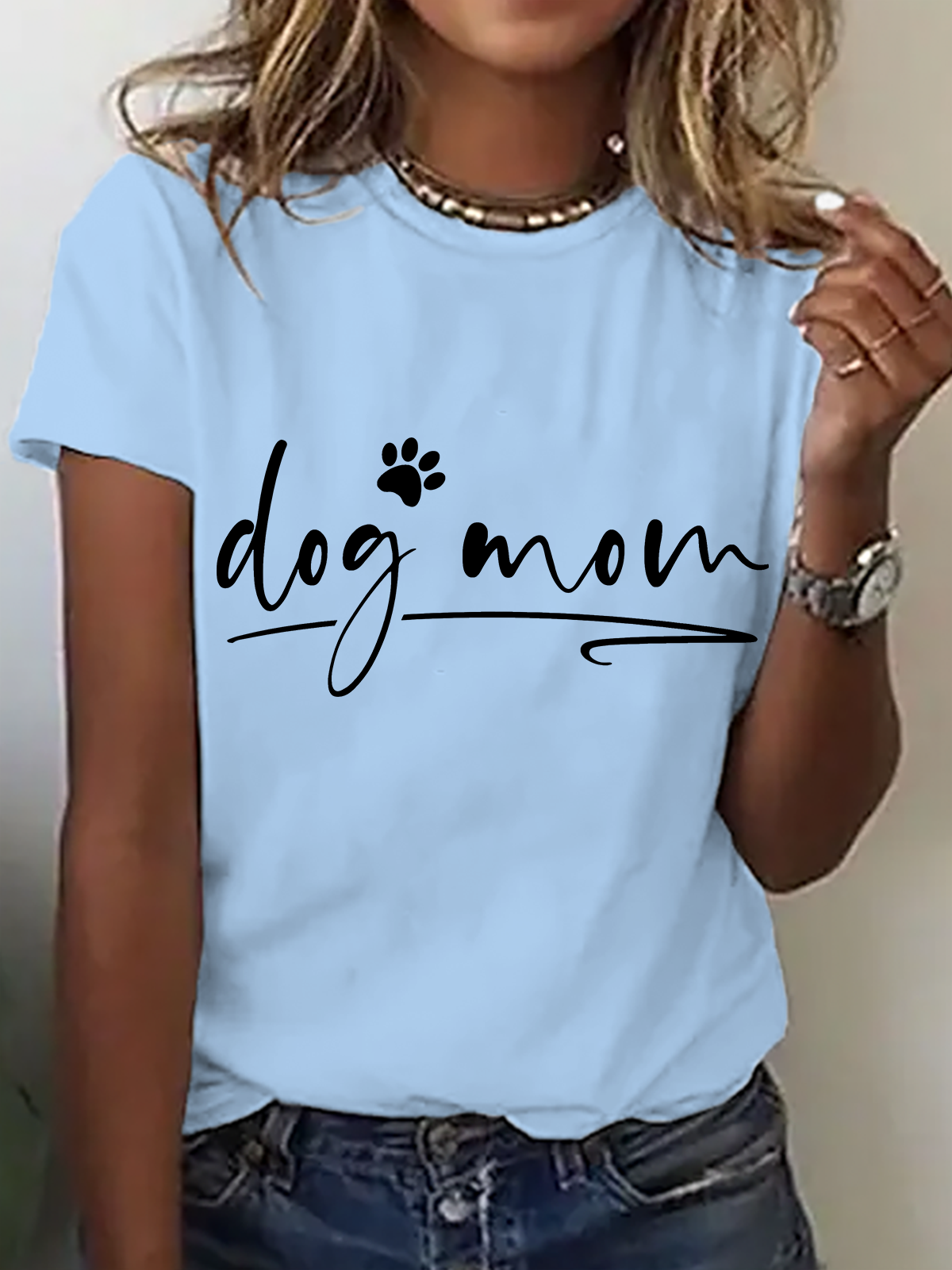 Dog Mom Cotton T-Shirt