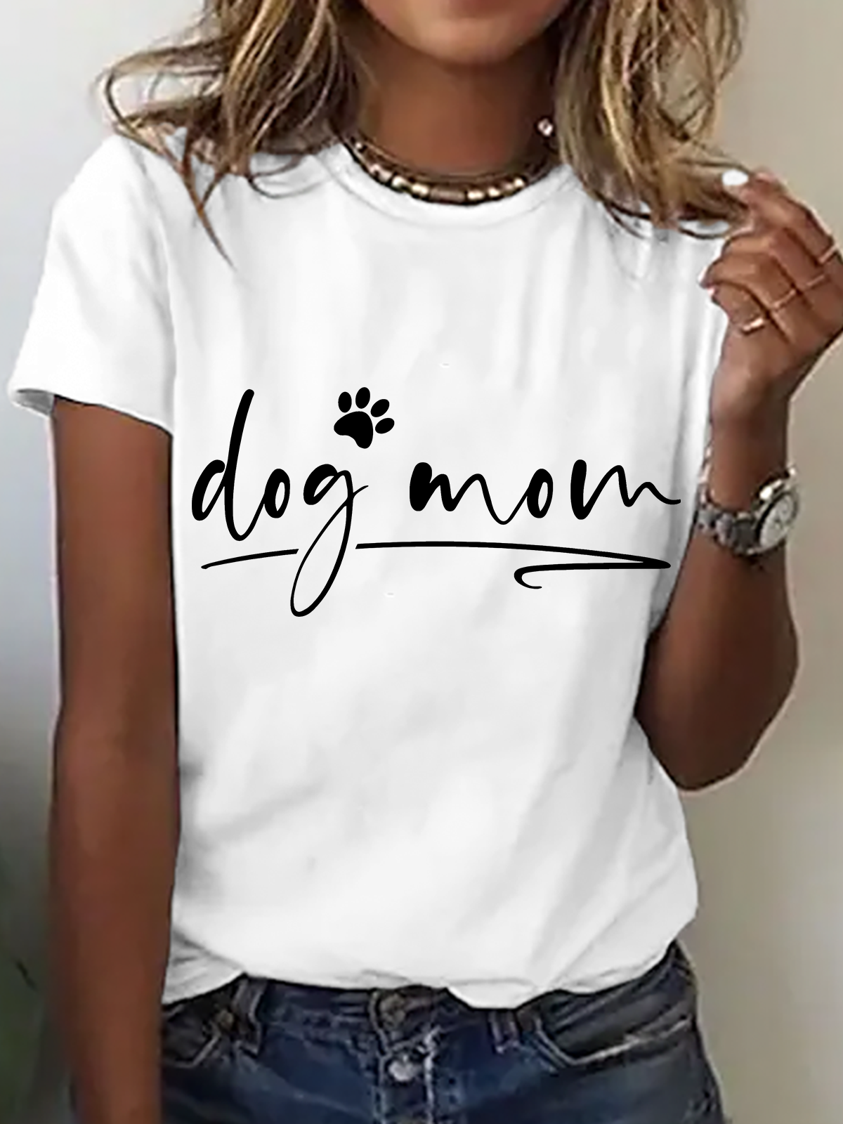 Dog Mom Cotton T-Shirt
