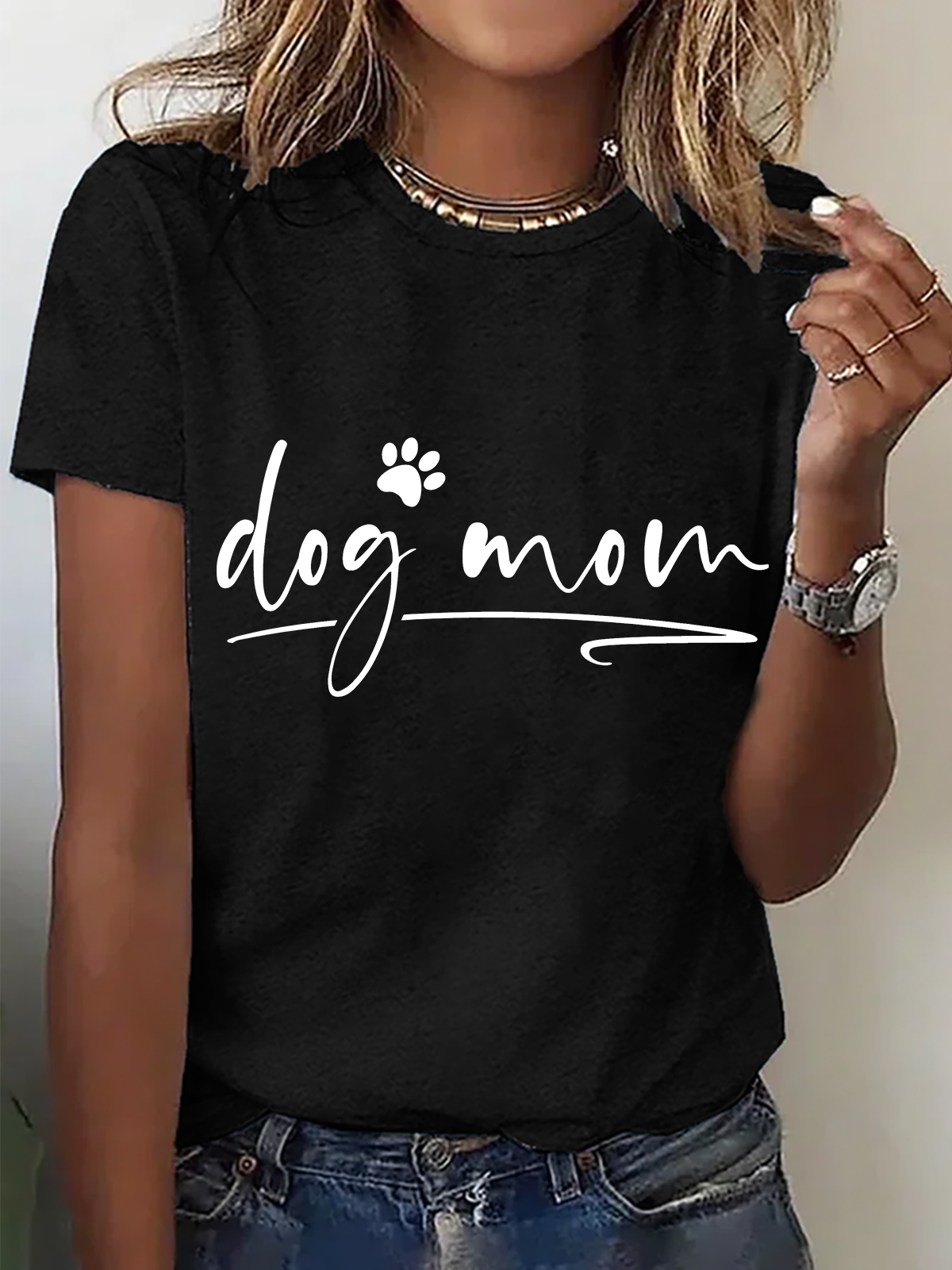 Dog Mom Cotton T-Shirt