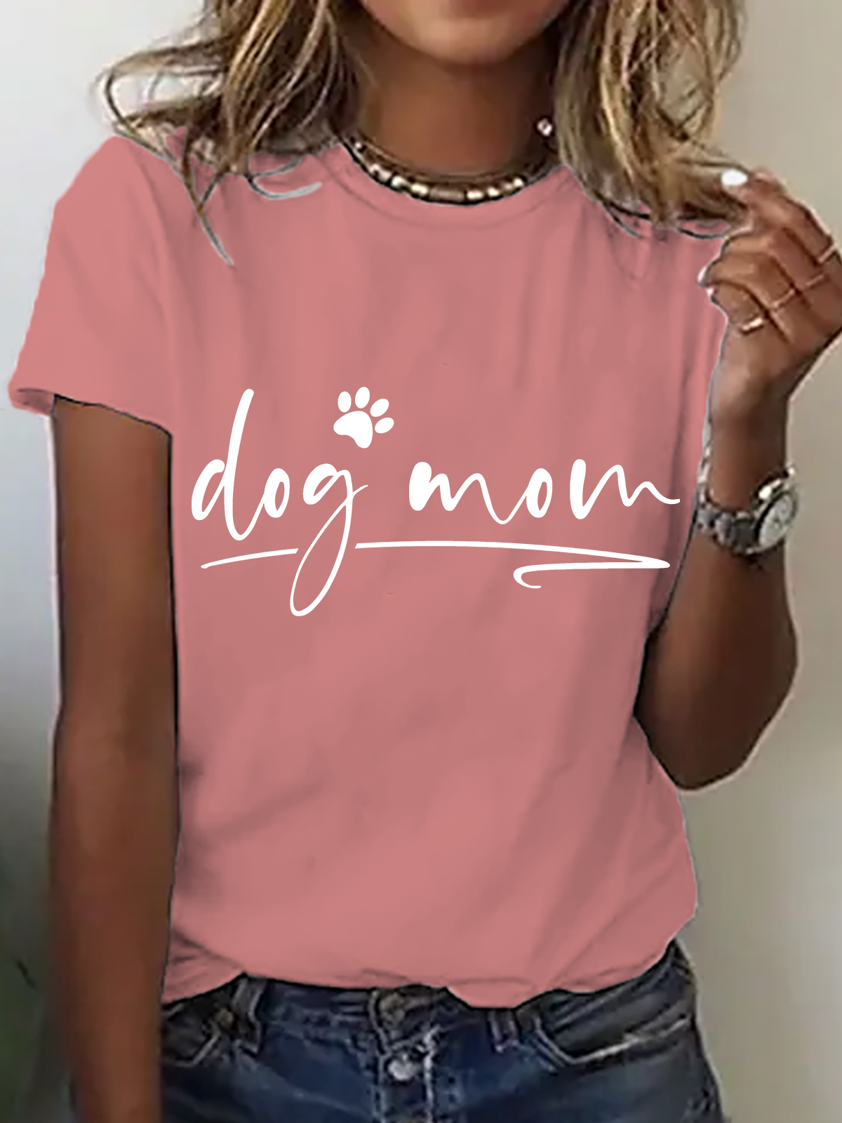 Dog Mom Cotton T-Shirt