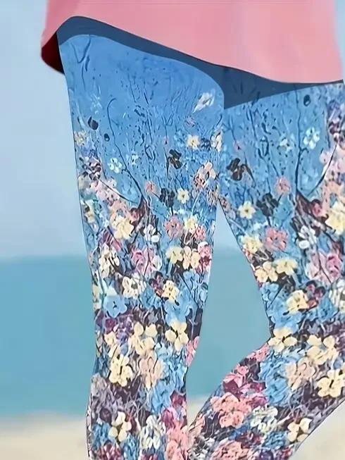 Women's Floral Spring Print Fashion Leggings